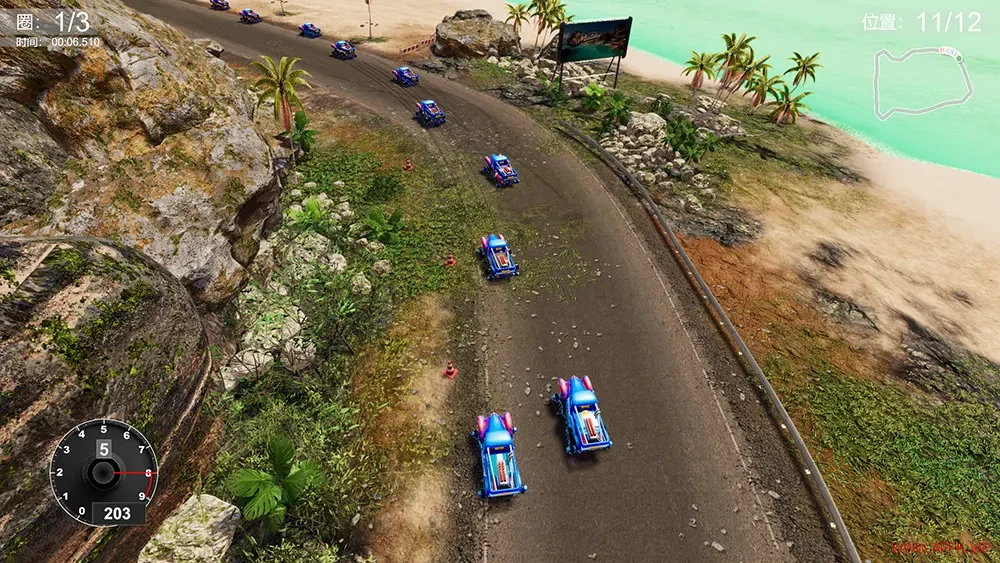 霓虹弯道赛车(Neon Curves Racing)俯视角街机赛车游戏|下载